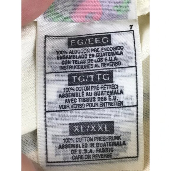 Fruit of the Loom Mens White Graphic Print V Neck Pullover T-Shirt Size XL/XXL - Picture 11 of 13